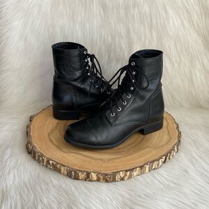 Ariat Heritage black leather lace roper boots